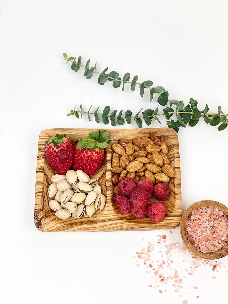 Olive Wood 2 Section Tray