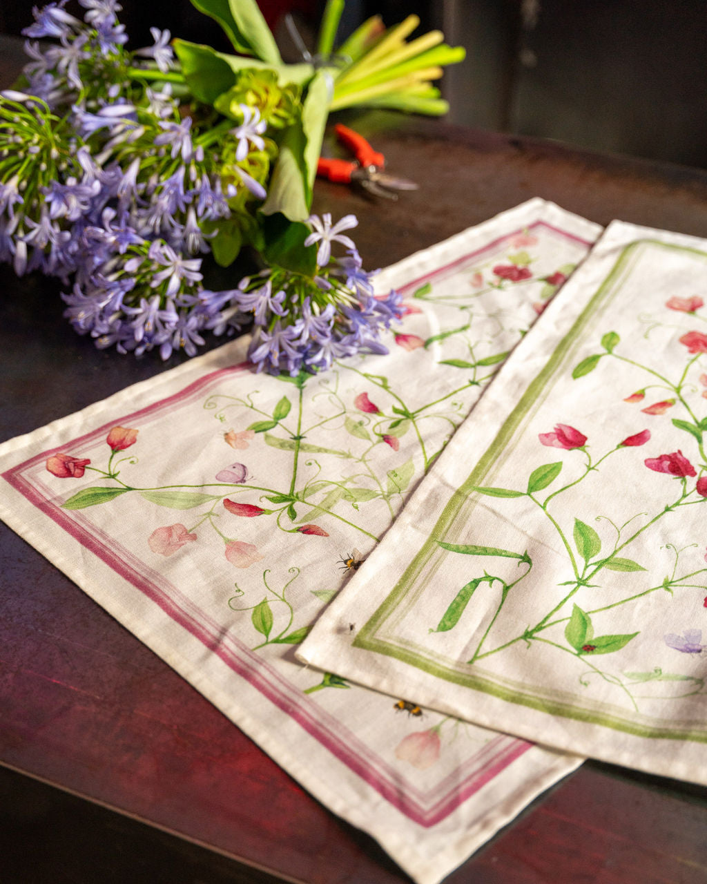 Tessitura Toscana - MIxed Linen Tea Towel "Petits Pois Green"