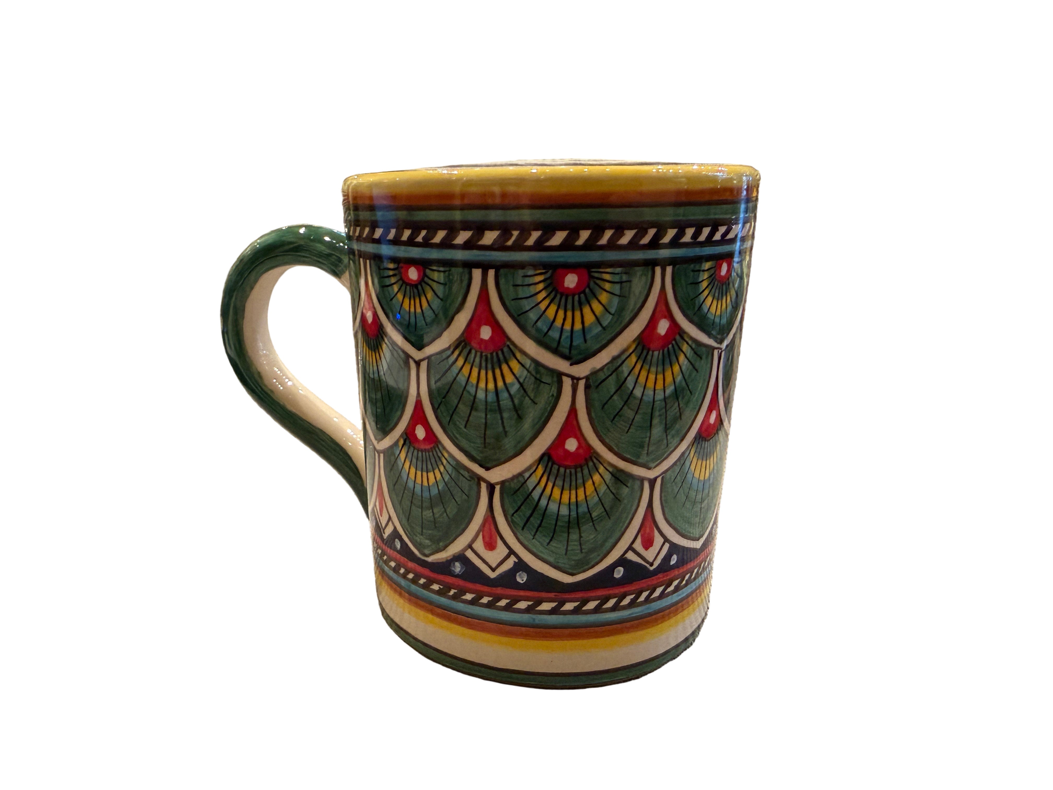 Sberna Geometric Peacock Green Grande Mug