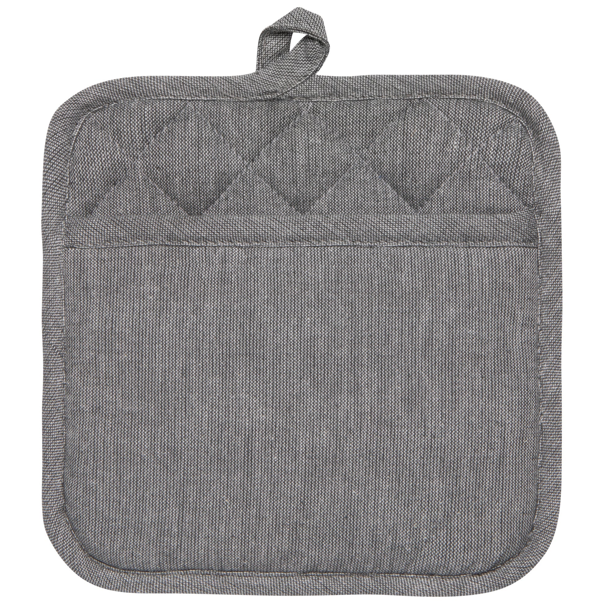 Slate Silicone-Cotton Pocket Potholder