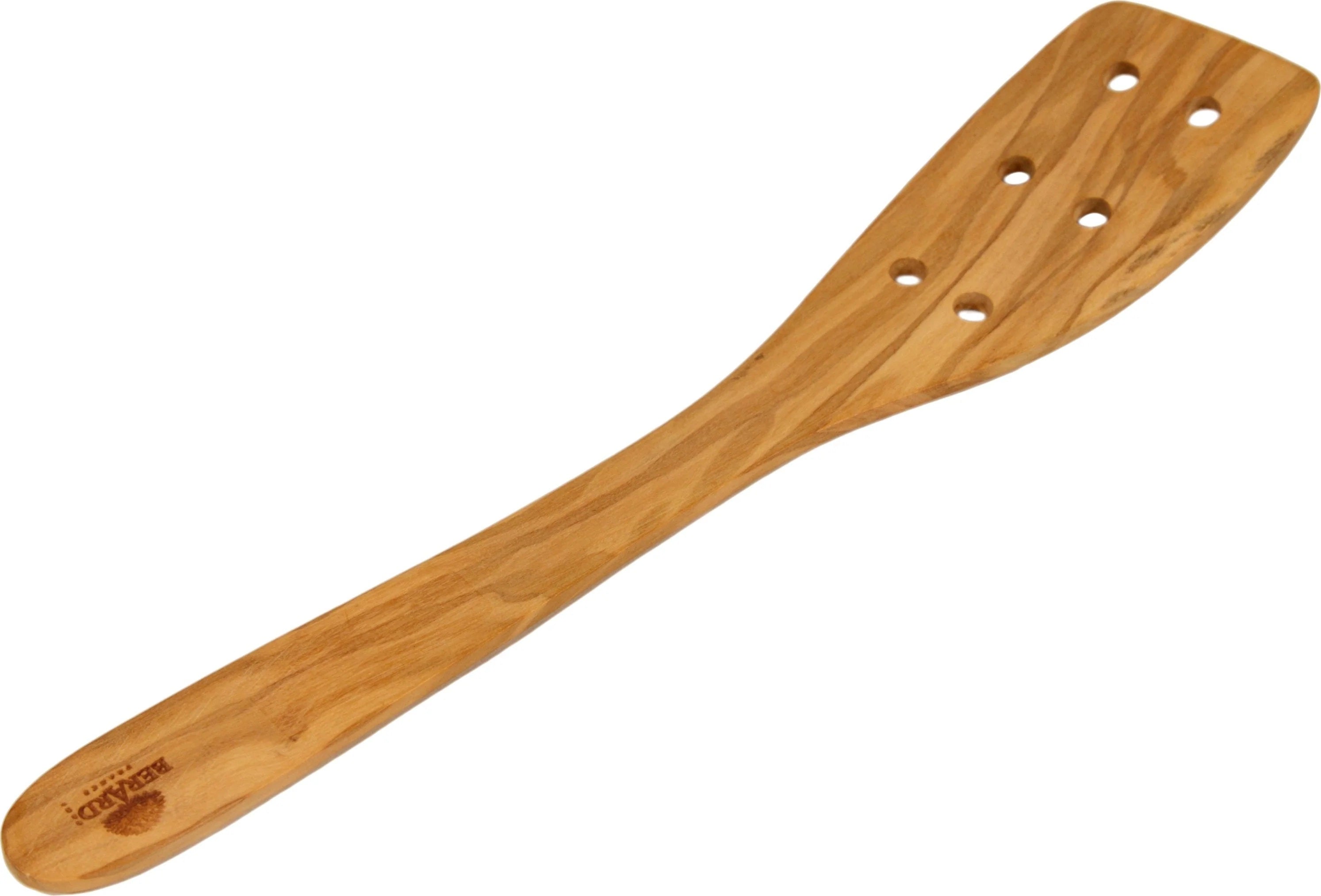 Olive Wood Curved Spatula with 6 Holes