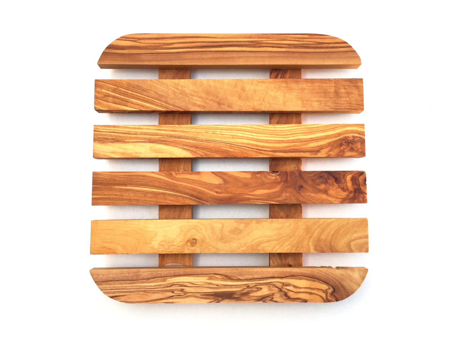 Olive Wood Square Rounded Trivet