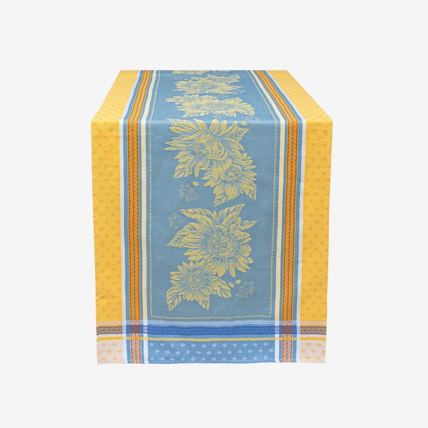 Tissus Toselli Beaulieu Jonquille Azur Table Runner