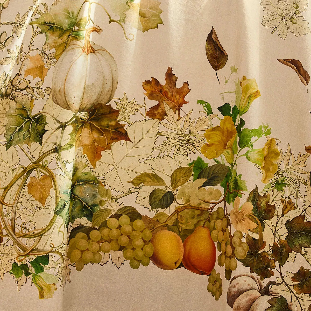 Garnier Thiebaut "Delices d'Atomne" Printed Tablecloth (50% Linen/Cotton)
