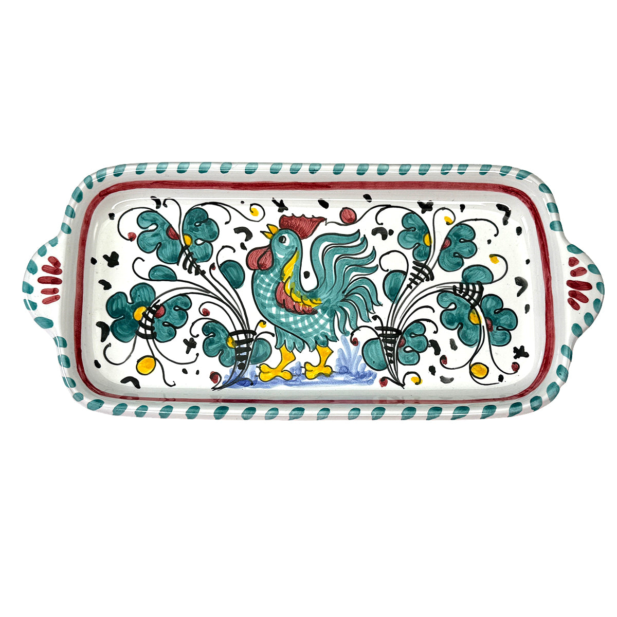 Sberna Gallo Verde Rectangular Tray 29cm