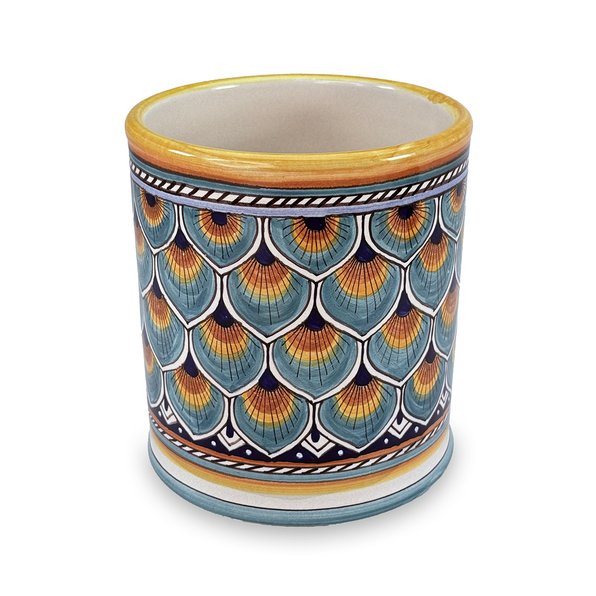 Sberna Geometric Peacock Aqua Utensil Holder