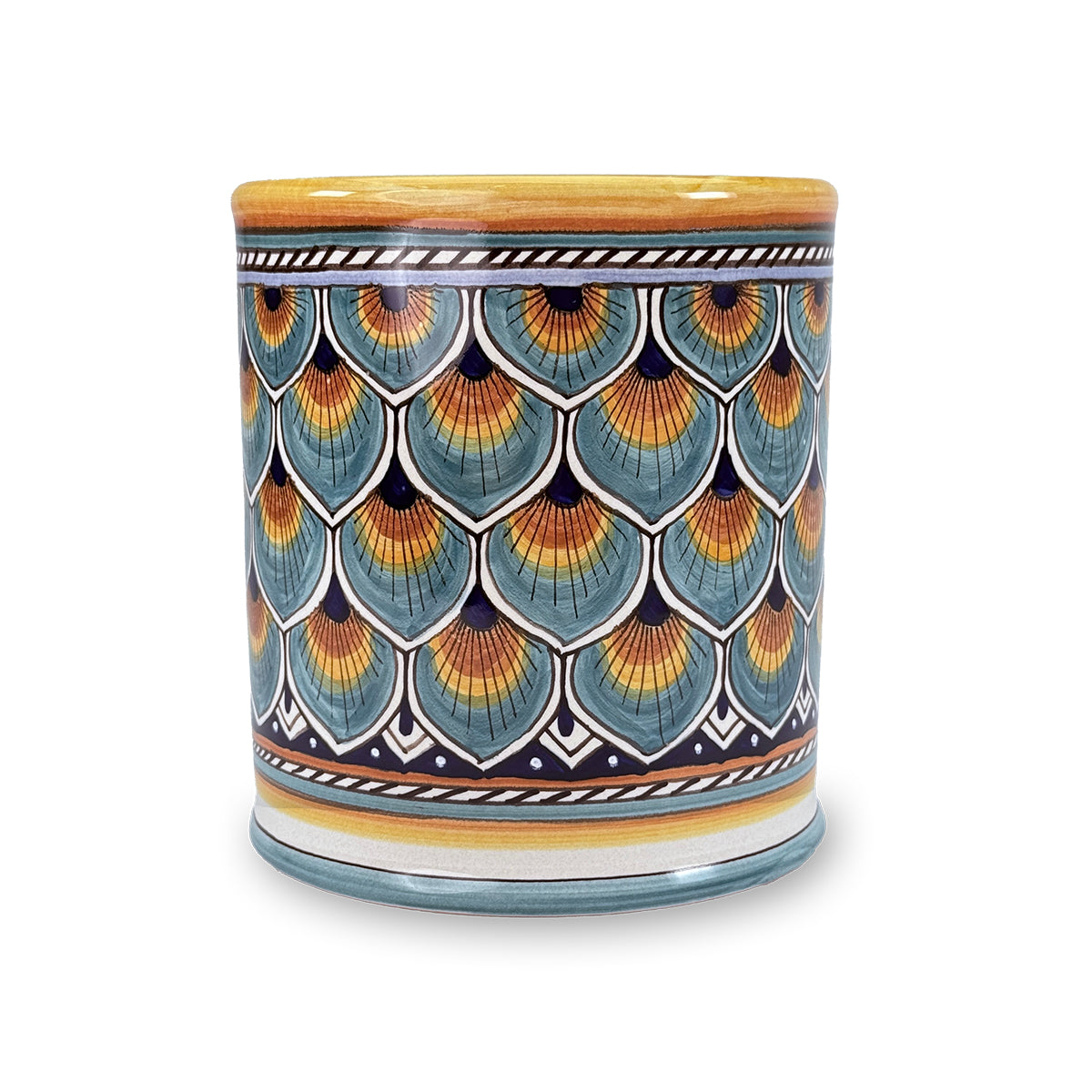 Sberna Geometric Peacock Aqua Utensil Holder