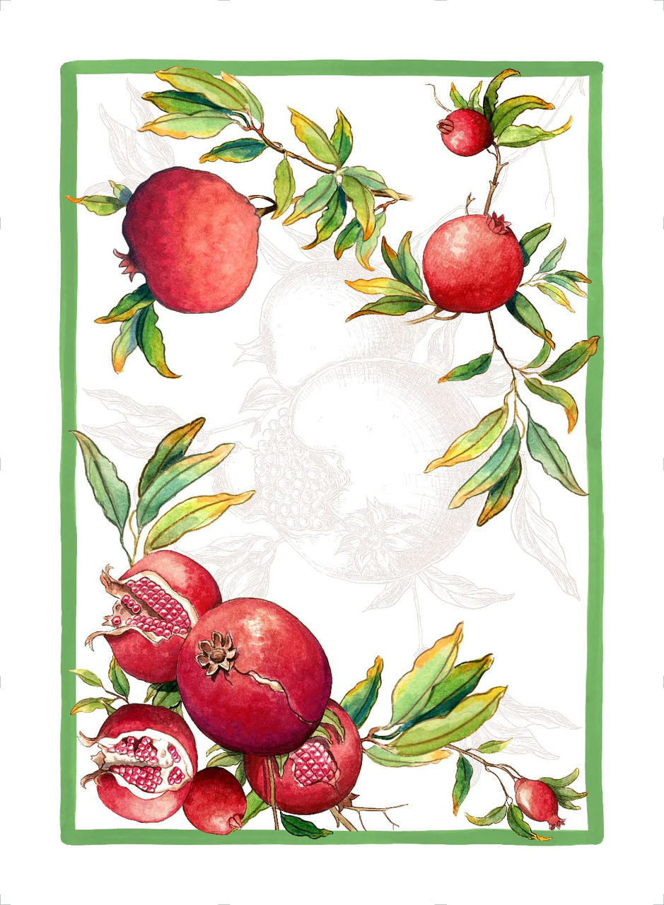 Tessitura Toscana - MIxed Linen Tea Towel "Zakuro Verde"