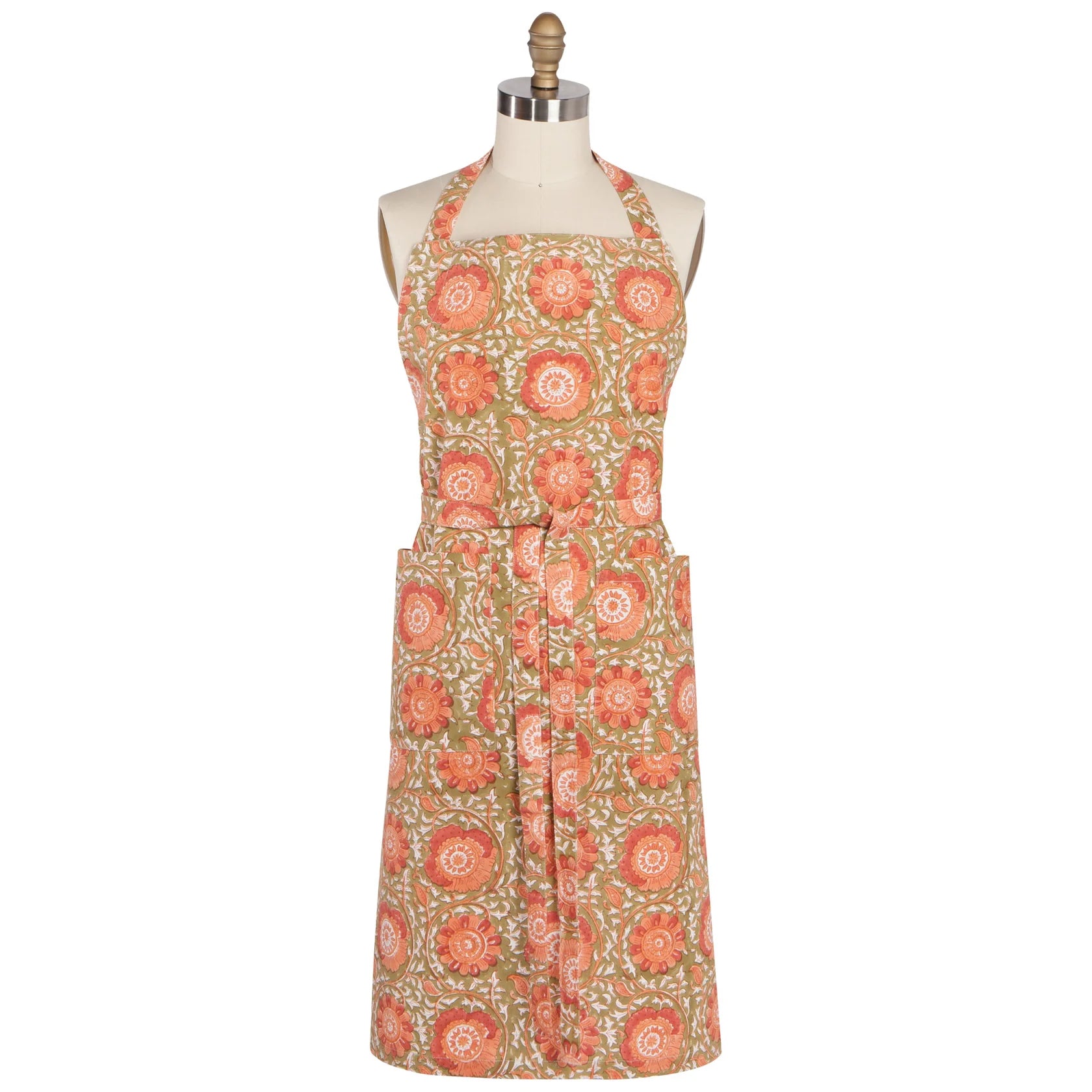 Zinnia Block Print Apron