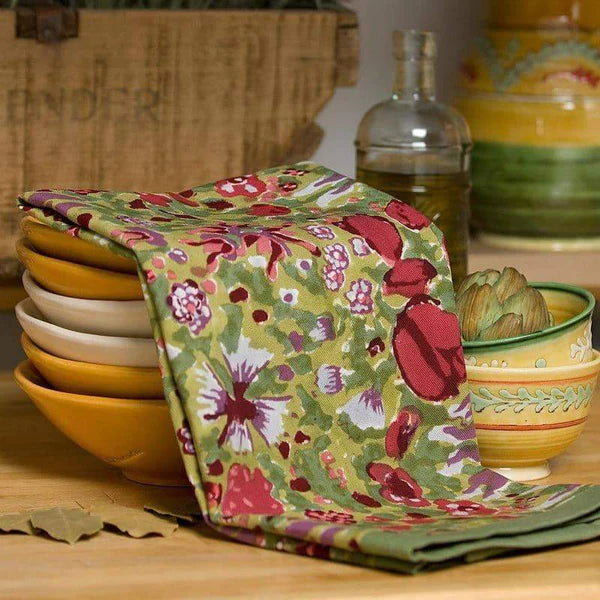 Jardin Red/Green Tea Towel