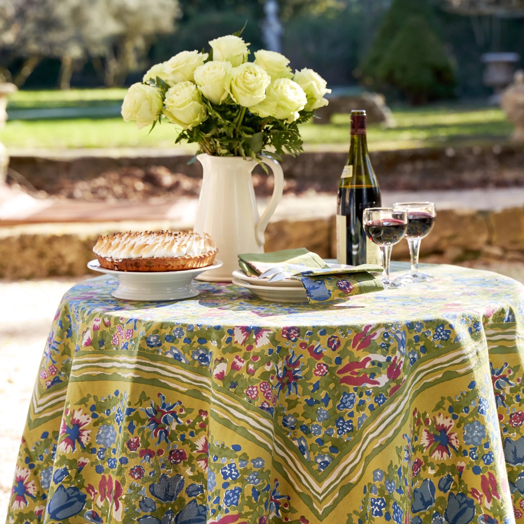 Jardin Blue/Green Tablecloth