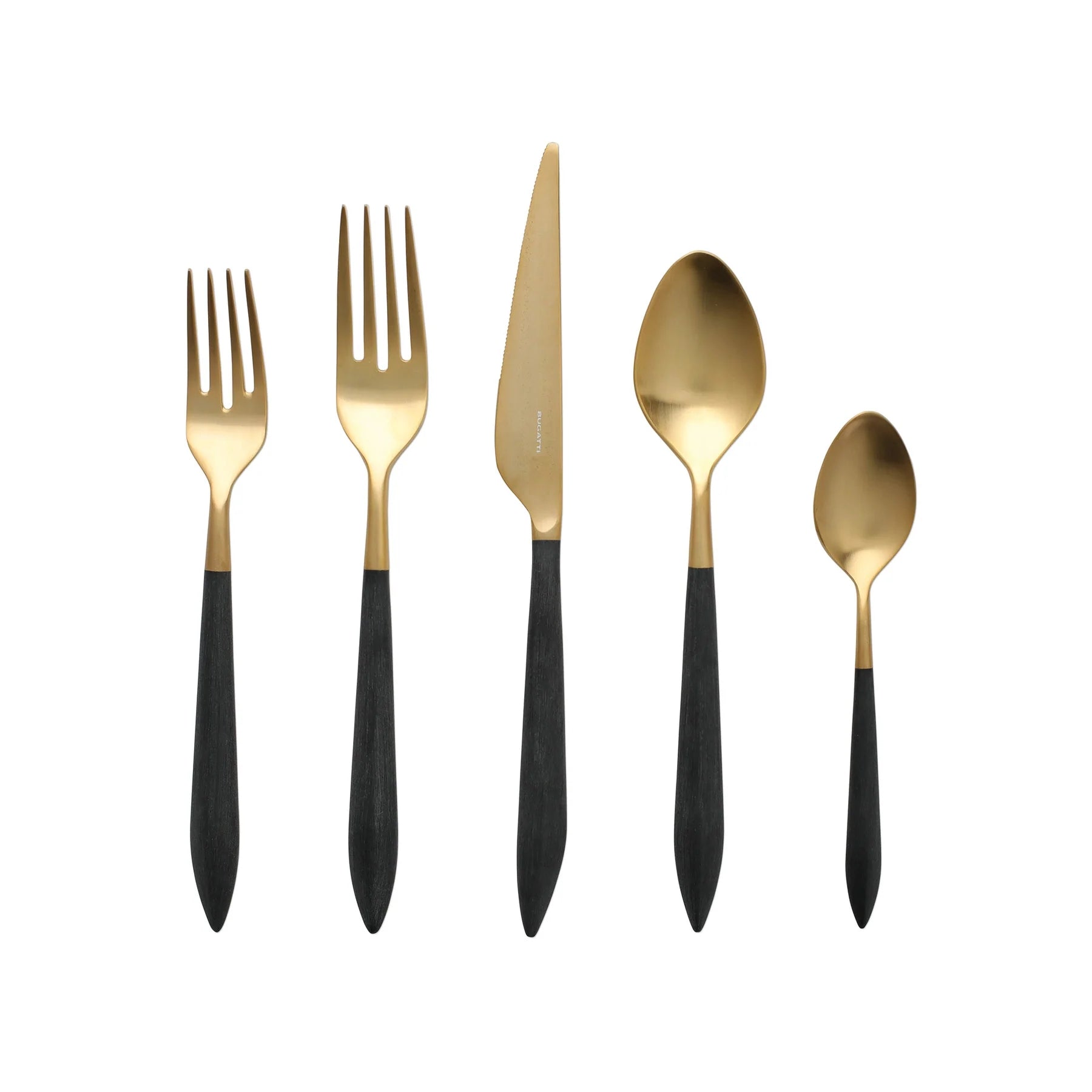 Galileo 5-Piece Brushed Black Flatware Set + Reviews