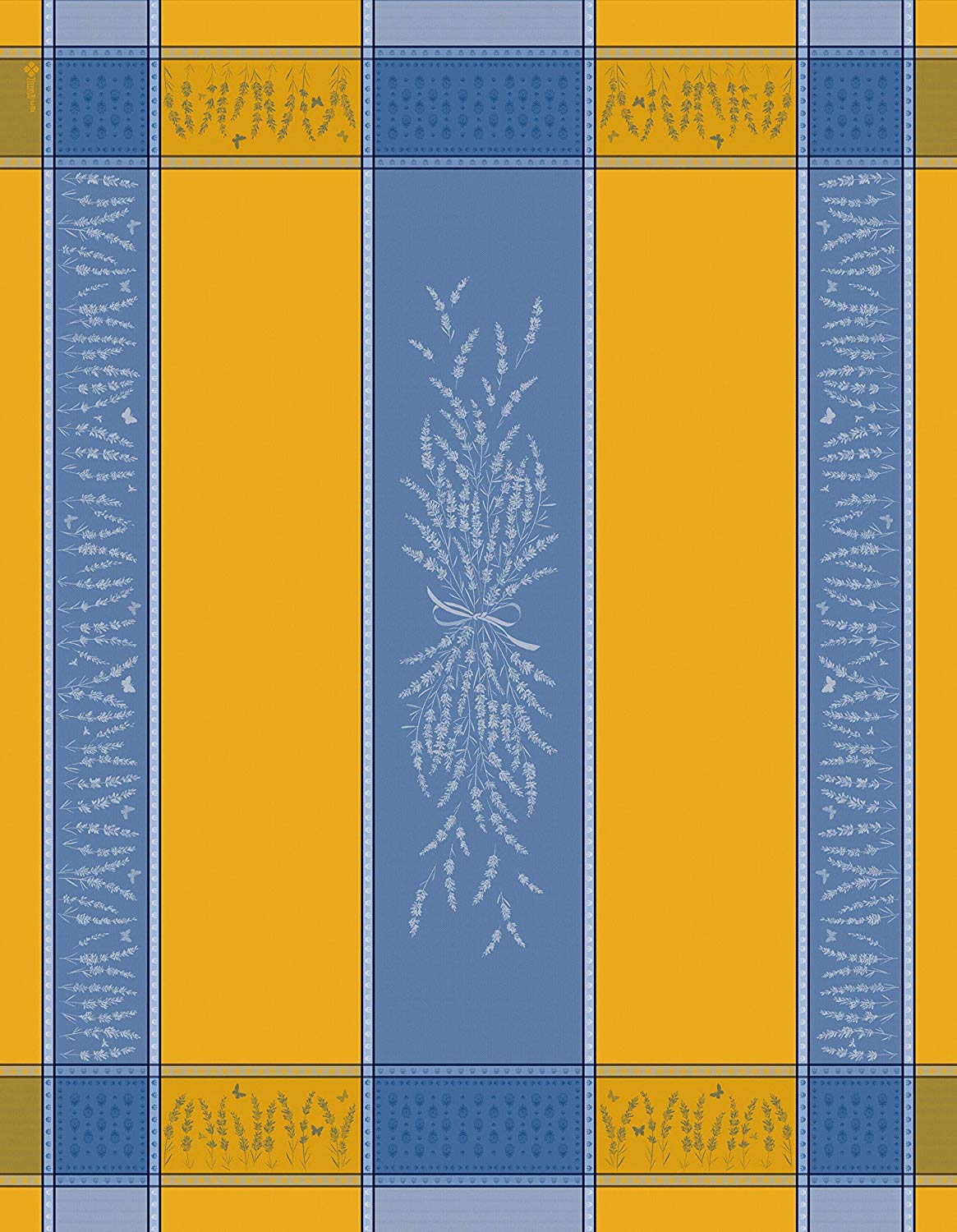 Tissus Toselli Grignan Yellow/Blue Tablecloth