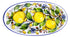 Borgioli - Lemons on White Oval Platter 22cm x 42cm (8.6" x 16.5")