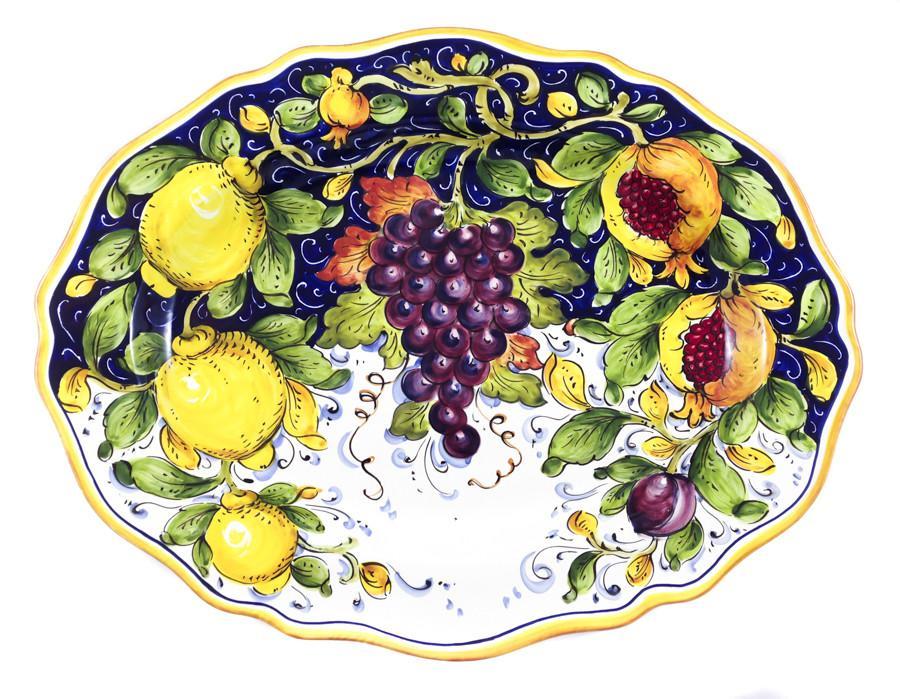 Borgioli - Mixed Fruits Oval Platter 45cm x 34cm (17.7" x 13.4")