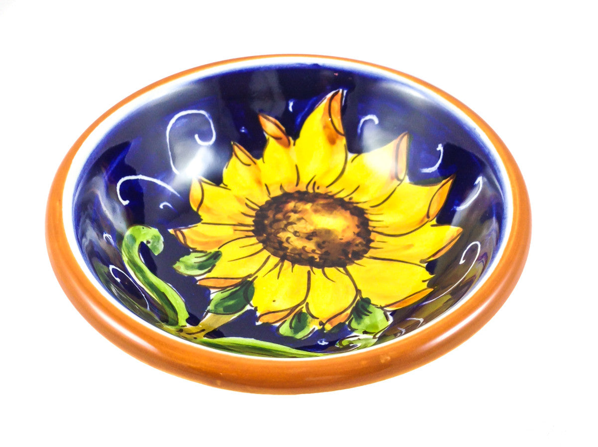 Borgioli - Sunflower on Blue Pinzimonio Bowl 10cm (3.9")