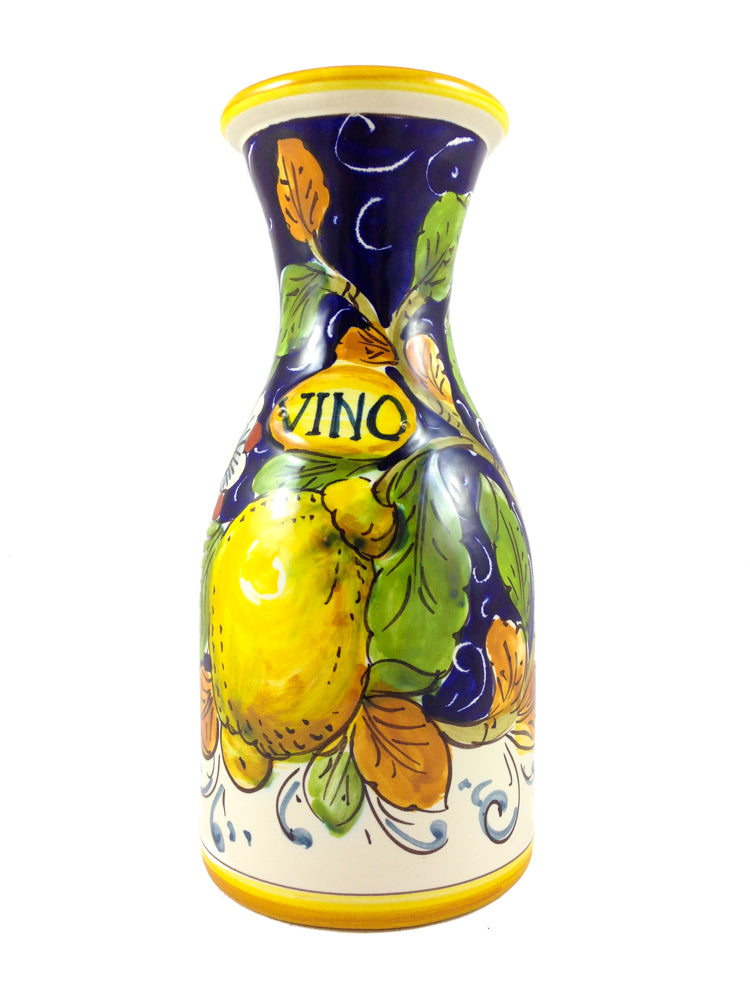 Borgioli - Lemons on Blue Wine Bottle 500ml (16.9fl oz)