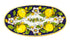 Borgioli - Lemons on Blue Oval Platter 22cm x 42cm (8.6" x 16.5")