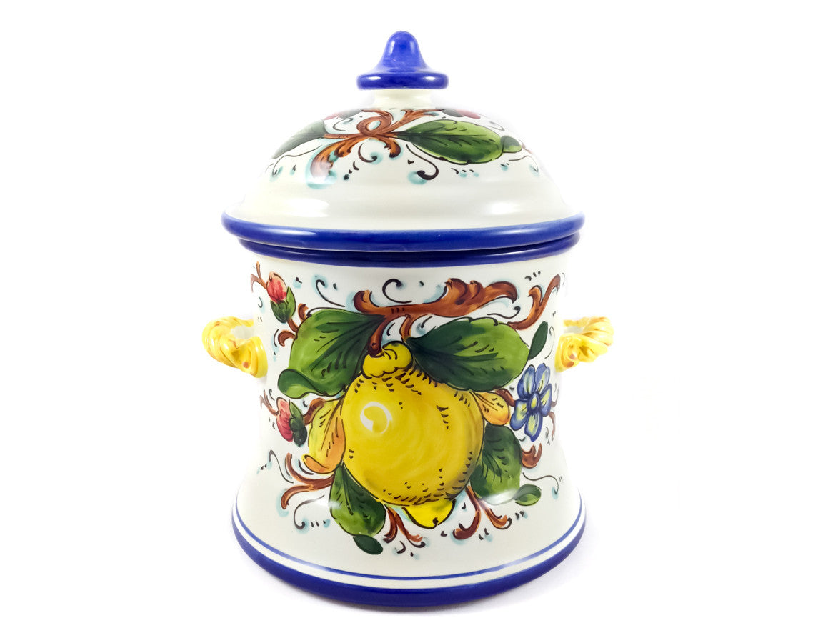 Borgioli - Lemons on White Large Canister