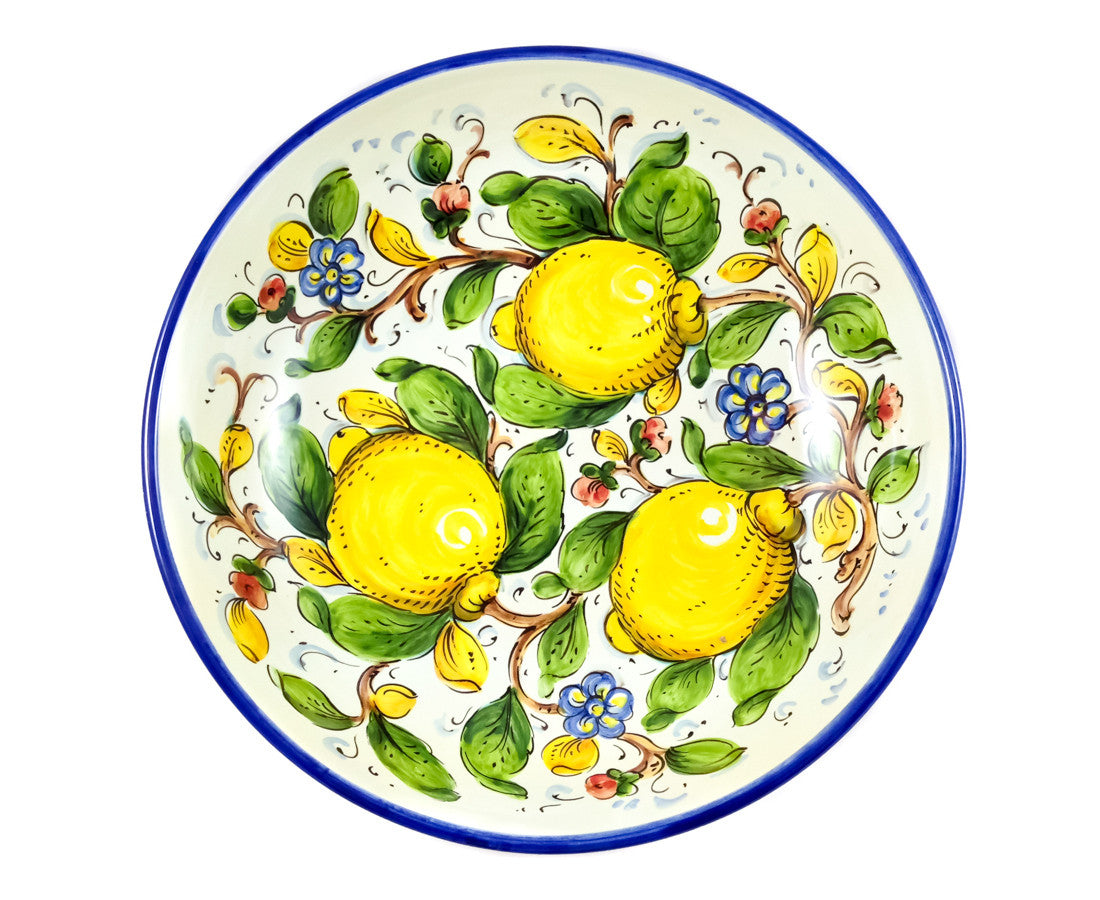 Borgioli - Lemons on White Salad Bowl 30cm (11.8")