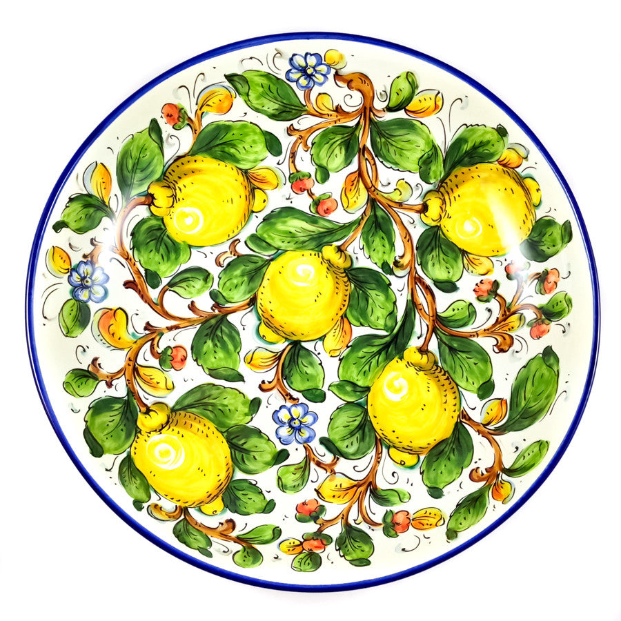Borgioli - Lemons on White Salad Bowl 40cm (15.7")