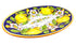 Borgioli - Lemons on Blue Oval Platter 27cm x 37cm (10.6" x 14.5")