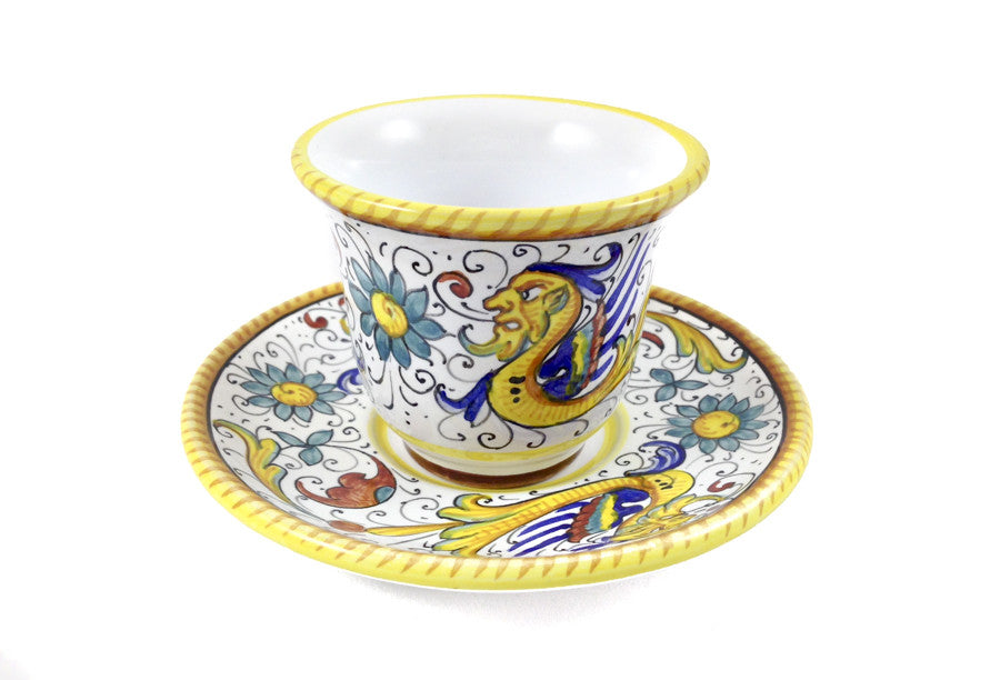Raffaellesco Espresso Cup and Saucer - Italian Pottery Outlet