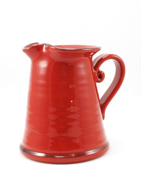 Red Conical Pitcher made by hand outside Florence, Italy by Ceramiche Fiorentine