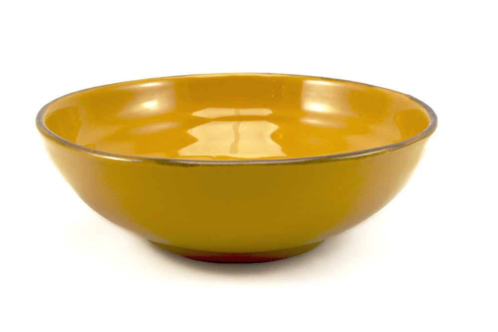 Yellow 25cm Bowl for Serving made by hand outside Florence, Italy by Ceramiche Fiorentine