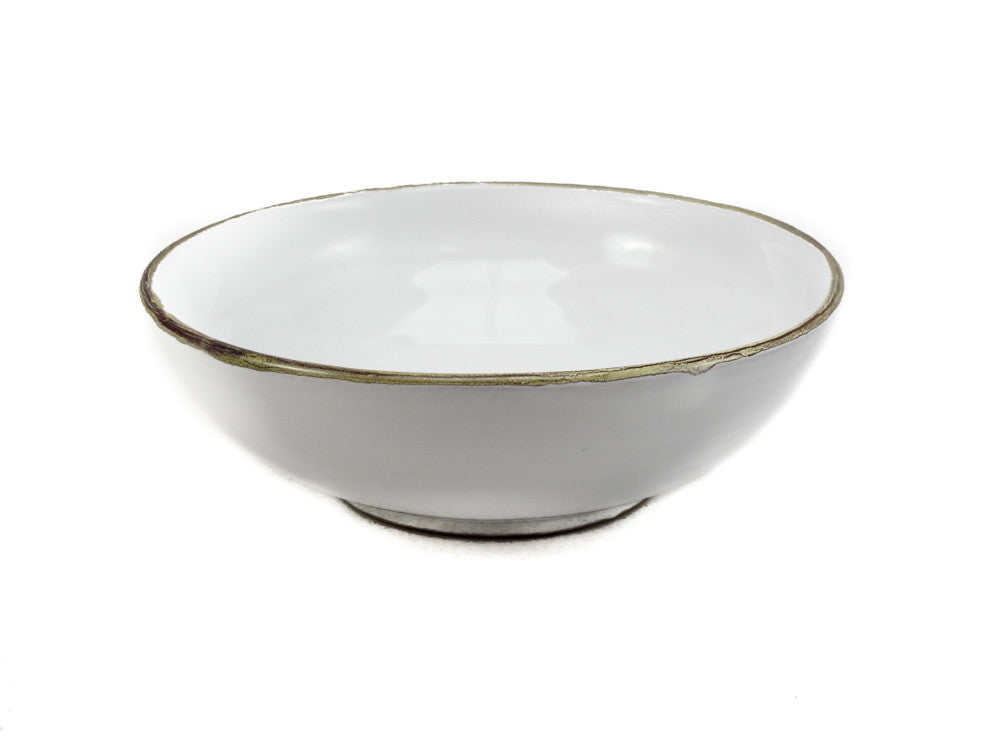 White bowl for soup or pasta made by hand outside Florence, Italy by Ceramiche Fiorentine