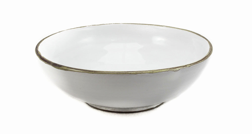 White 25cm Bowl for Serving made by hand outside Florence, Italy by Ceramiche Fiorentine