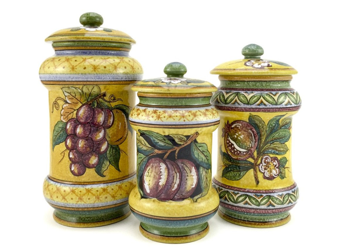 Gialletti & Pimpinelli Fruit on Yellow Medium Canister