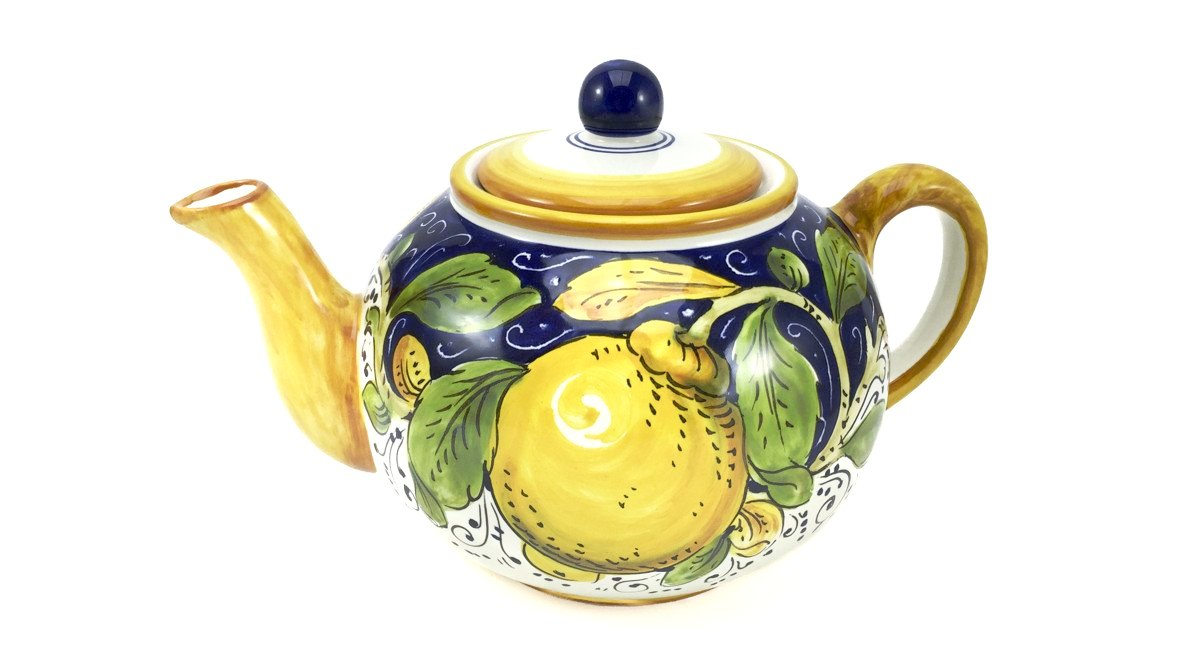 Borgioli - Lemons on Blue Classic Tea Pot