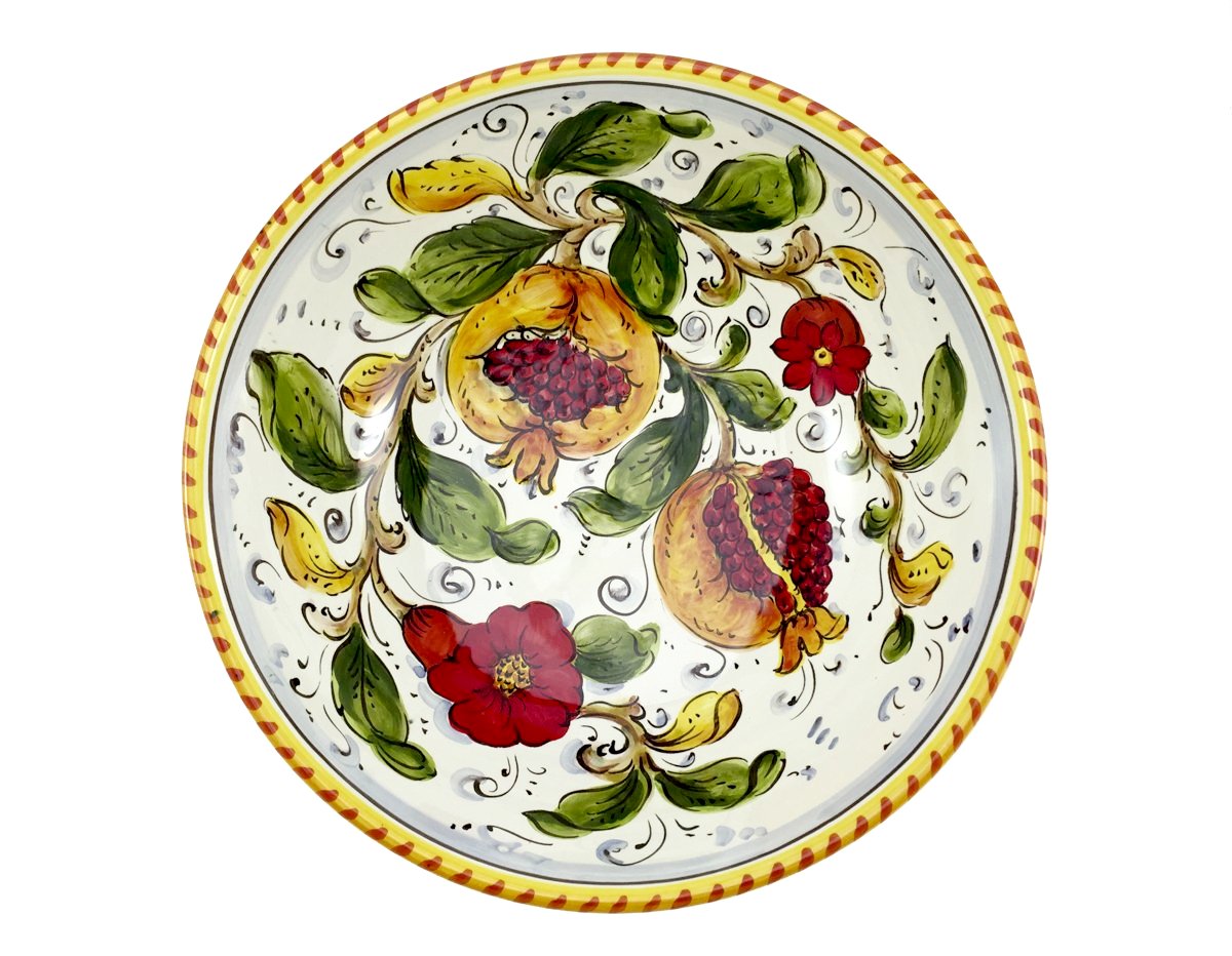 cm.25 Bowl Pomegranate on White Melograno