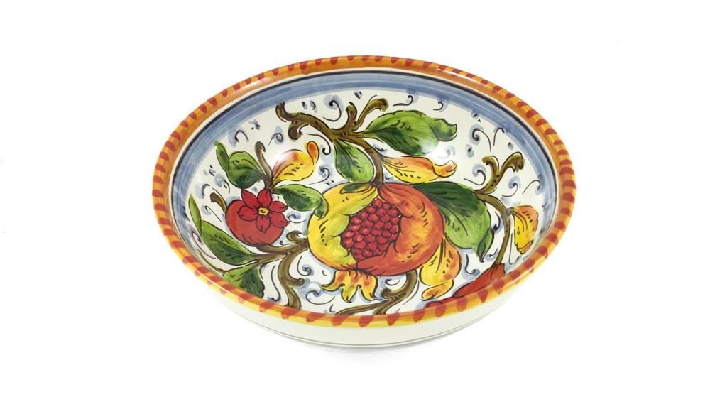 Borgioli - Pomegranate on White Salad Bowl 20cm (7.9")