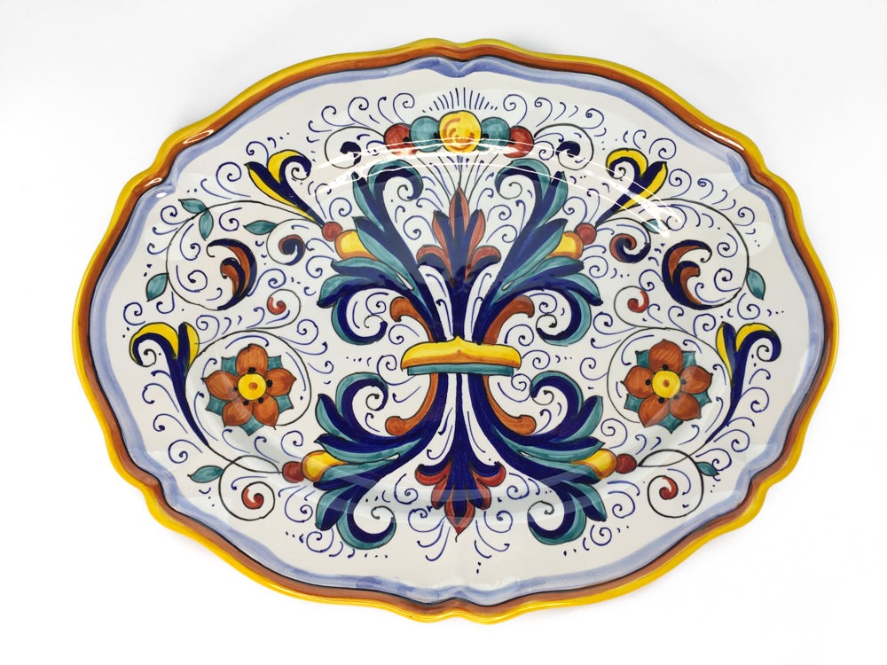 Sberna Deruta Scalloped Oval Platter - 38cm (15")