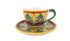 Sberna Geometric Cappuccino Cup & Saucer
