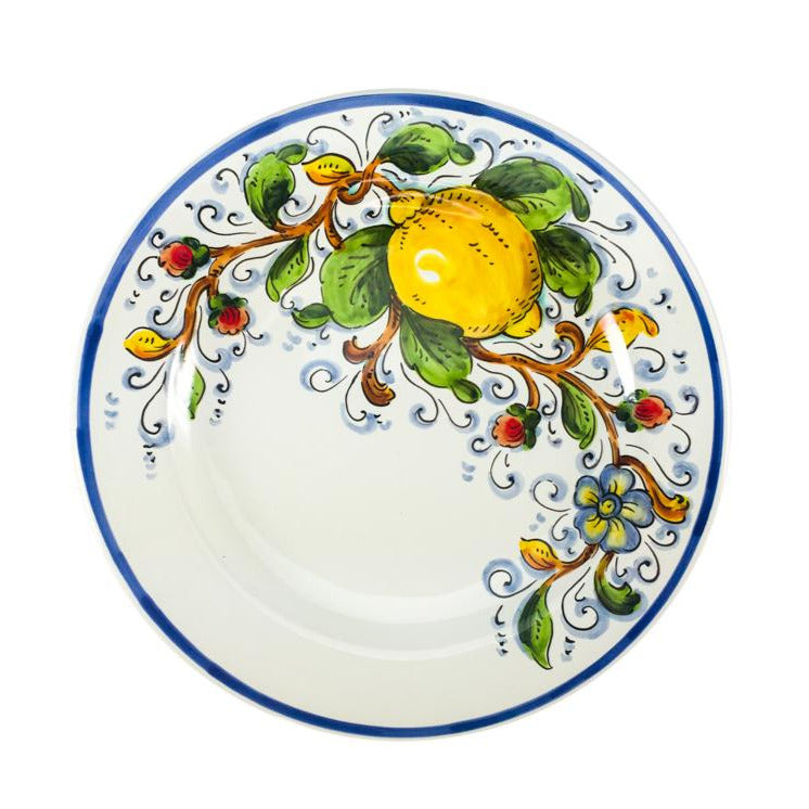Borgioli - Lemons on White Dinner Plate 1/2 Decor