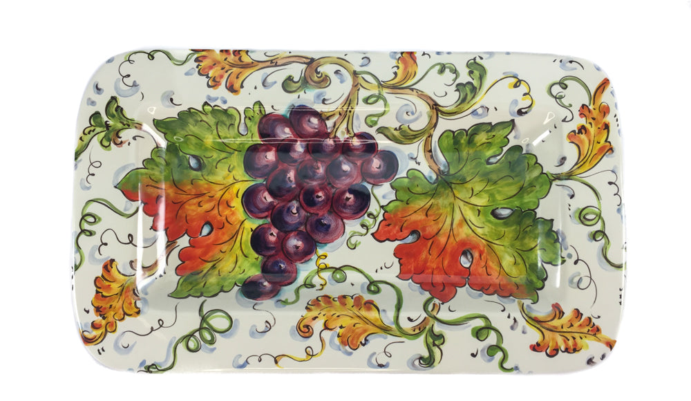 Borgioli - Grapes Rectangular Platter 20cm x 34cm (7.9" x 13.4")