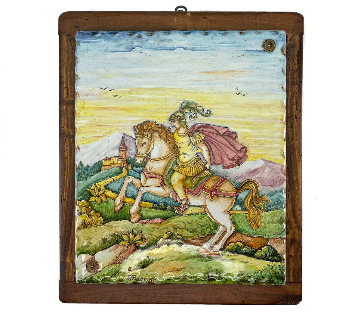 Gialletti & Pimpinelli Painted Recovered Tablet - "Mounted Rider"