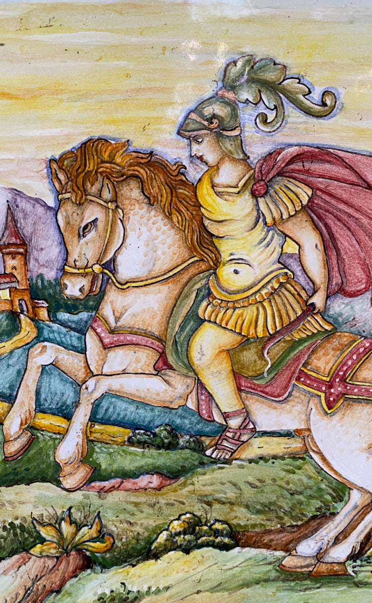 Gialletti & Pimpinelli Painted Recovered Tablet - "Mounted Rider"