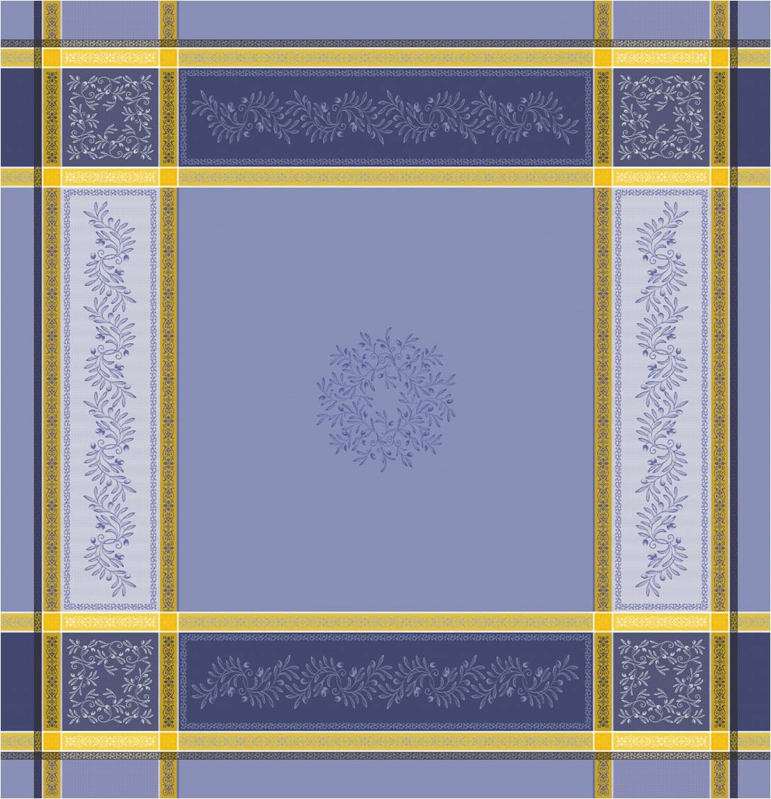 Tissus Toselli Olivia Blue/Yellow Tablecloth