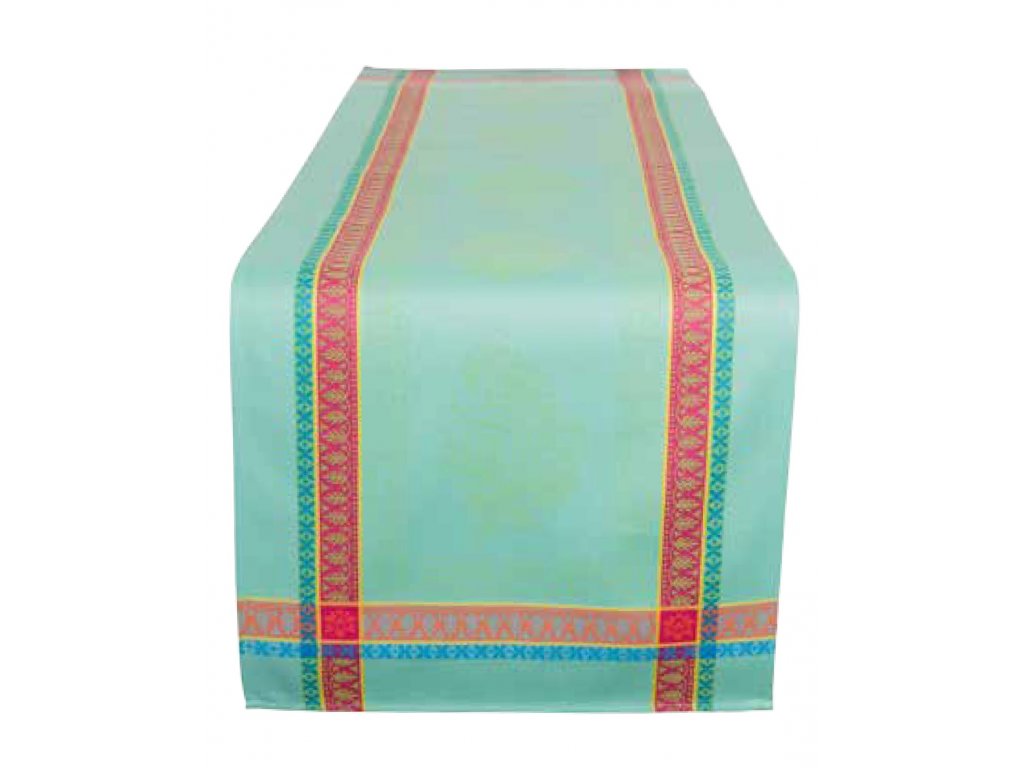 Tissus Toselli Cassis Turquoise Table Runner