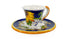 Borgioli - Sunflower on Blue Espresso Cup and Saucer