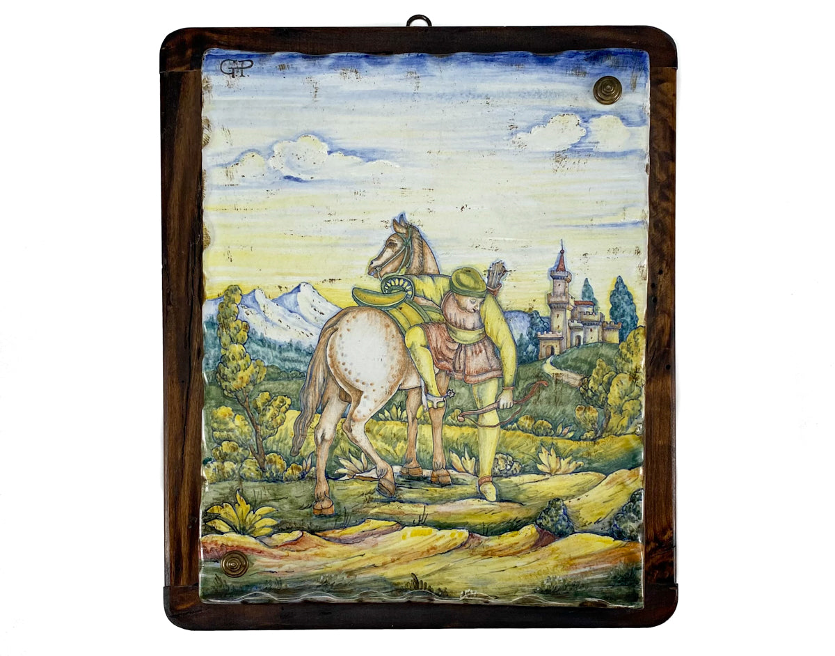 Gialletti & Pimpinelli Painted Recovered Tablet - "Hunter and Horse"